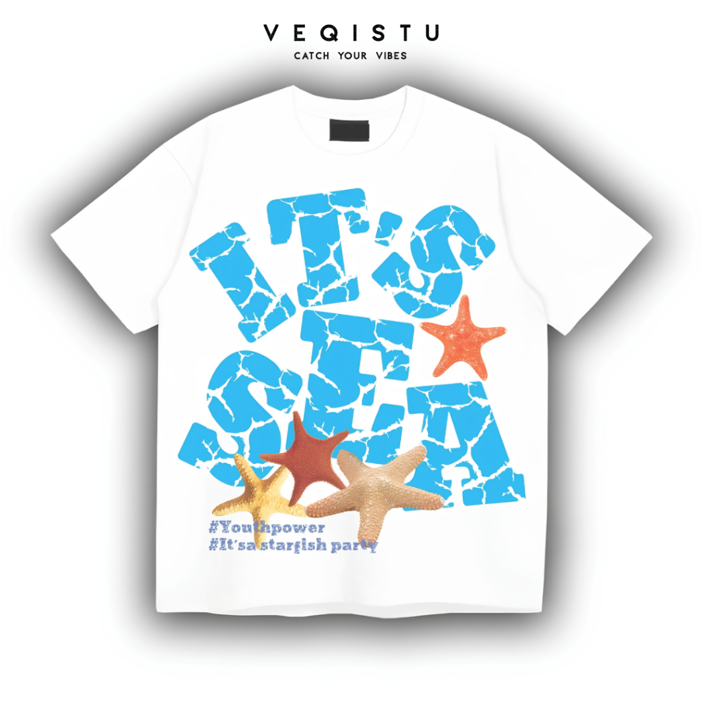 Áo Thun BOXY Local Brand VEQISTU "IT'S SEA", Áo Thun Boxy Form Rộng Unisexm Nam Nữ 250Gsm 100% Cotton
