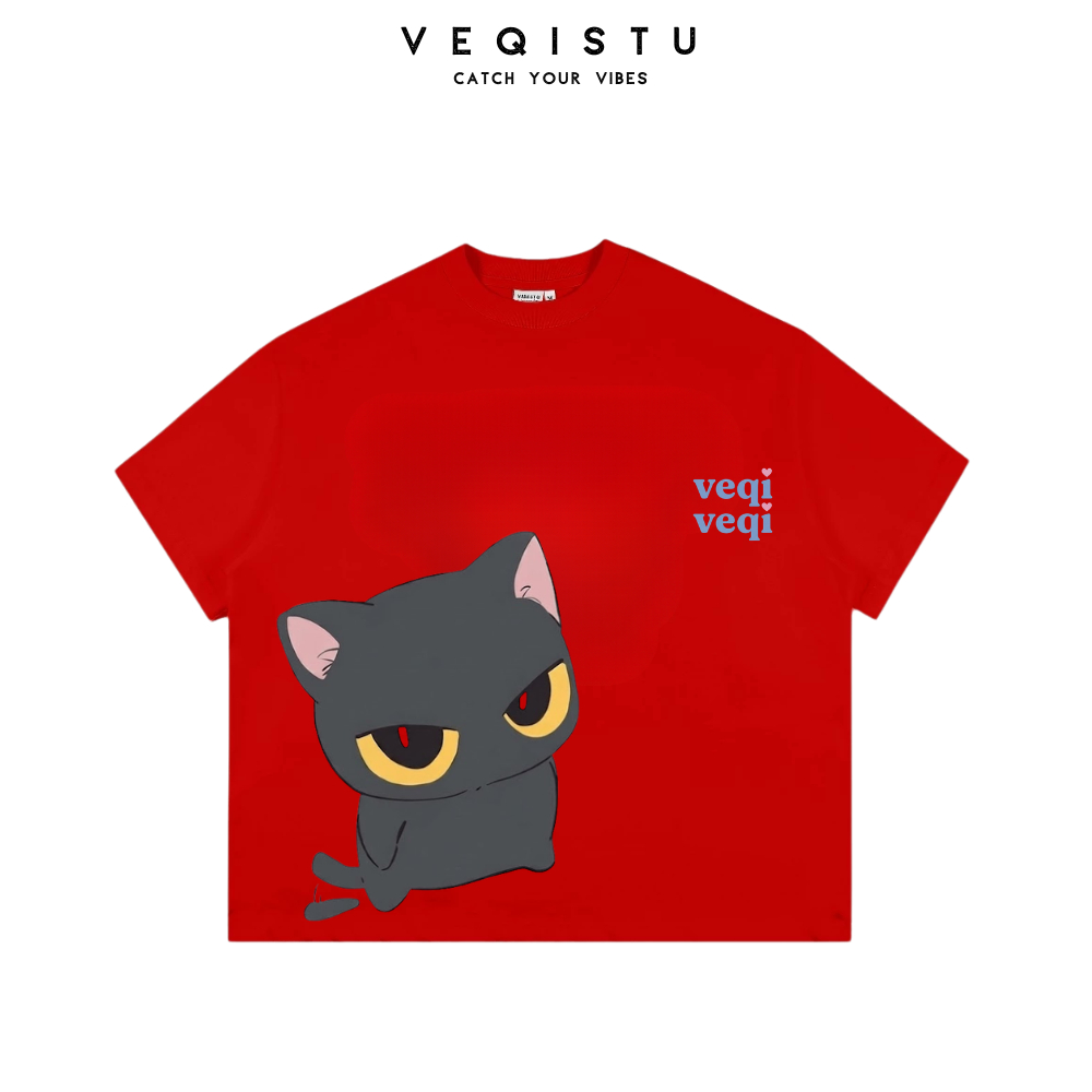 Áo Thun Local Brand VEQISTU " TWIN CATS ", Áo Thun Boxy Form Rộng Unisex 250Gsm 100% CottonMÔ TẢ SẢN PHẨM ÁO THUN LOCAL