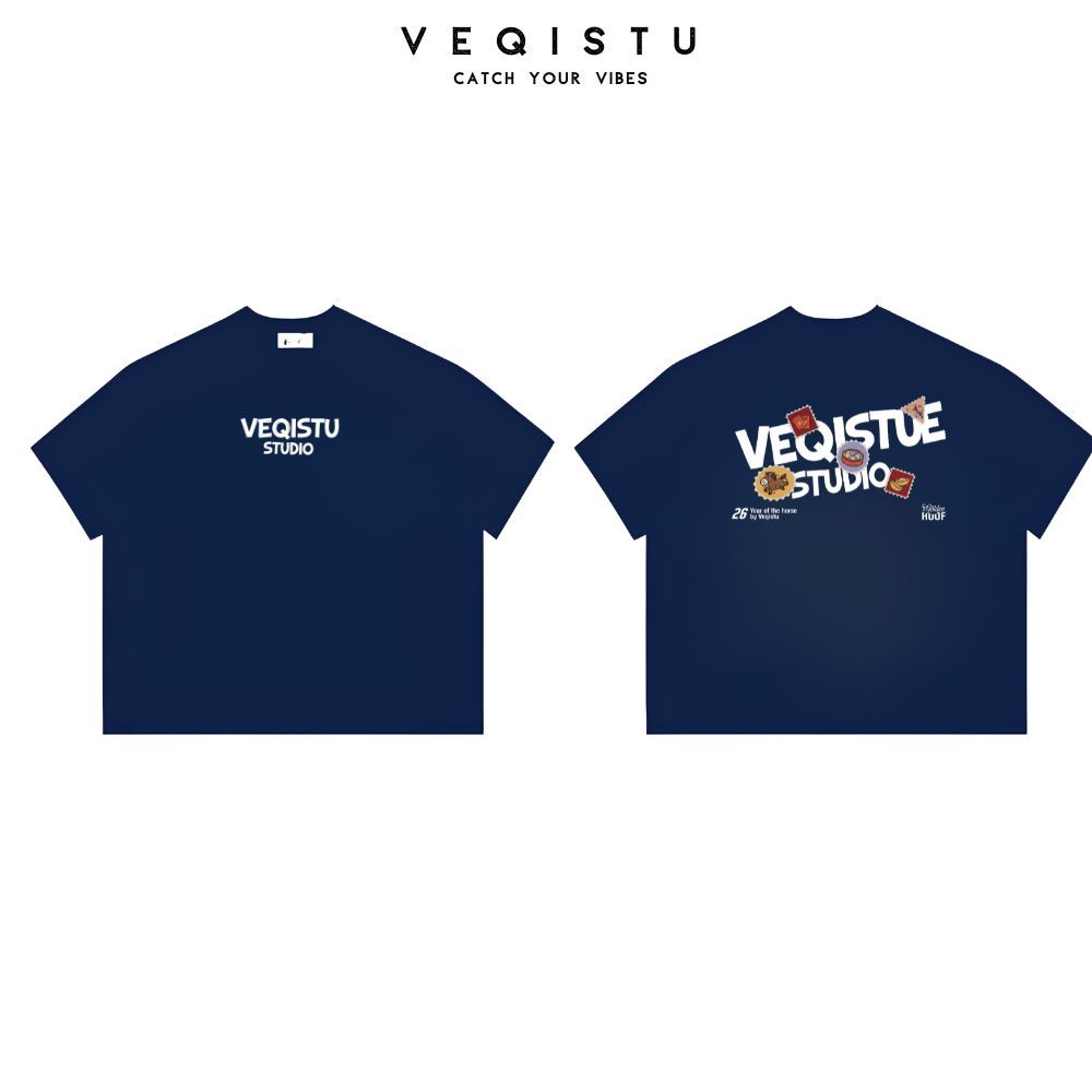Áo Thun BOXY Local Brand VEQISTU "Tết ICON", Áo Thun Boxy Form Rộng Unisex 250Gsm 100% Cotton