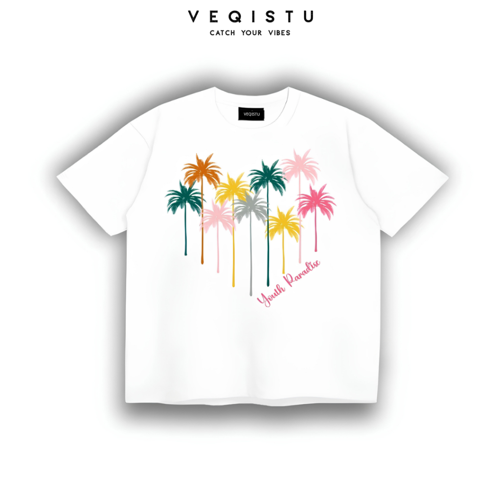 Áo Thun BOXY Local Brand VEQISTU "TROPICAL", Áo Thun Boxy Form Rộng Unisex 250Gsm 100% Cotton