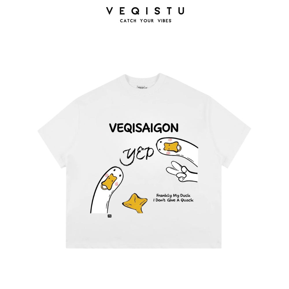 Áo thun BOXY Local Brand VEQISTU " DUCK YEP " Áo Thun Boxy Form Rộng Unisex Nam Nữ  250Gsm Cotton