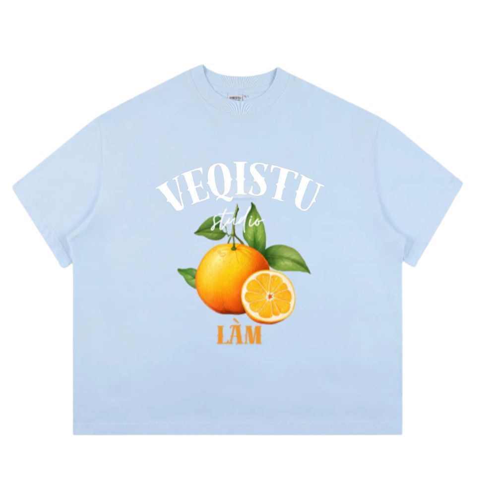 Áo Thun Local Brand VEQISTU "Quýt Làm Cam Chịu", Áo Thun Boxy Form Rộng Unisex Nam Nữ 250Gsm 100% Cotton