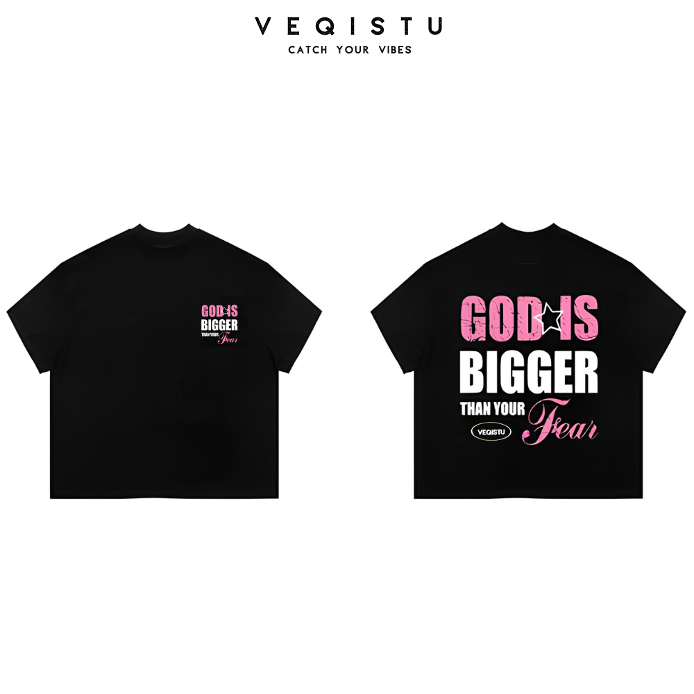 Áo thun BOXY Local Brand VEQISTU "Savior anhd God Is Bigger" Áo Thun Boxy Form Rộng Unisex 250Gsm Cotton