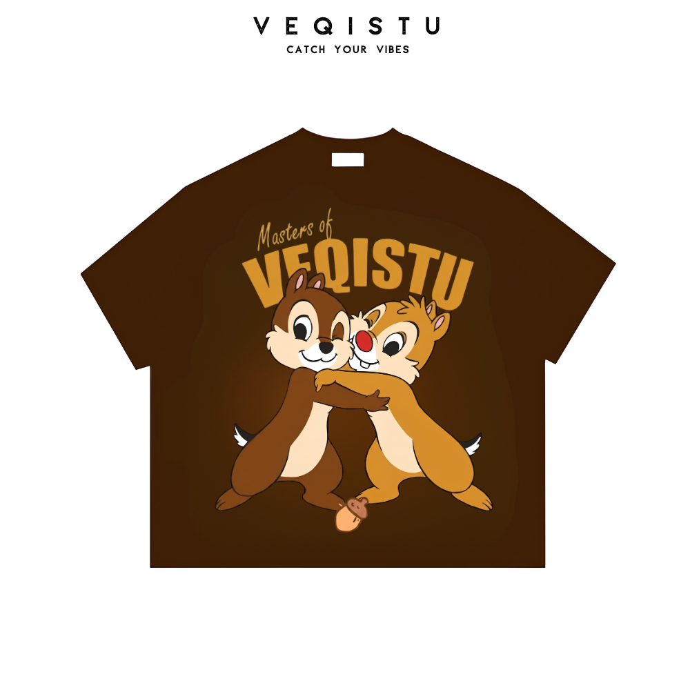 Áo thun BOXY Local Brand VEQISTU "SÓC CHIP DALE" Áo Thun Boxy Form Rộng Unisex 250Gsm Cotton