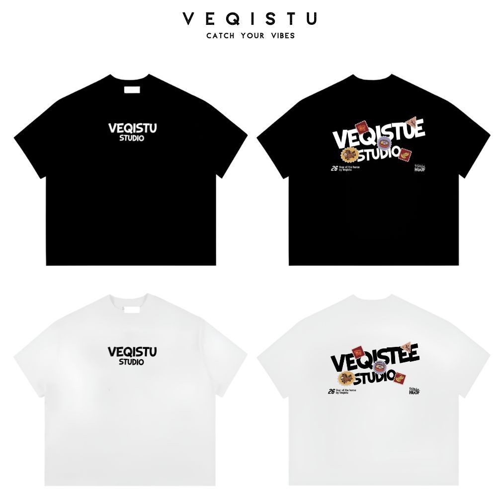 Áo Thun BOXY Local Brand VEQISTU "Tết ICON", Áo Thun Boxy Form Rộng Unisex 250Gsm 100% Cotton