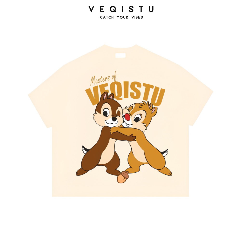 Áo thun BOXY Local Brand VEQISTU "SÓC CHIP DALE" Áo Thun Boxy Form Rộng Unisex 250Gsm Cotton
