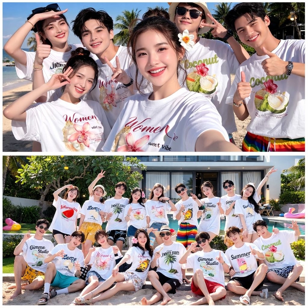 Áo Thun BOXY Local Brand VEQISTU "Áo Đi Biển Mùa Hè", Áo Thun Boxy Form Rộng Unisexm Nam Nữ Cổ Tròn 250Gsm 100% Cotton