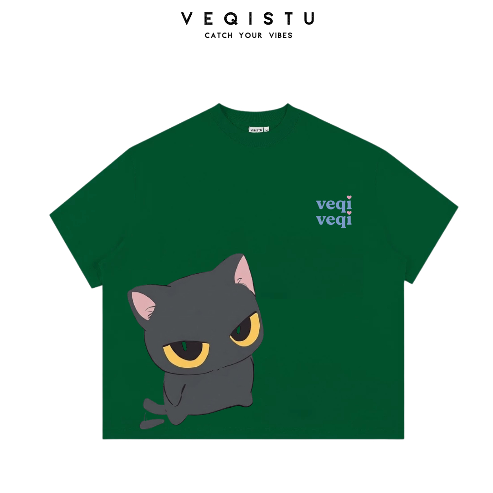 Áo Thun Local Brand VEQISTU " TWIN CATS ", Áo Thun Boxy Form Rộng Unisex 250Gsm 100% CottonMÔ TẢ SẢN PHẨM ÁO THUN LOCAL