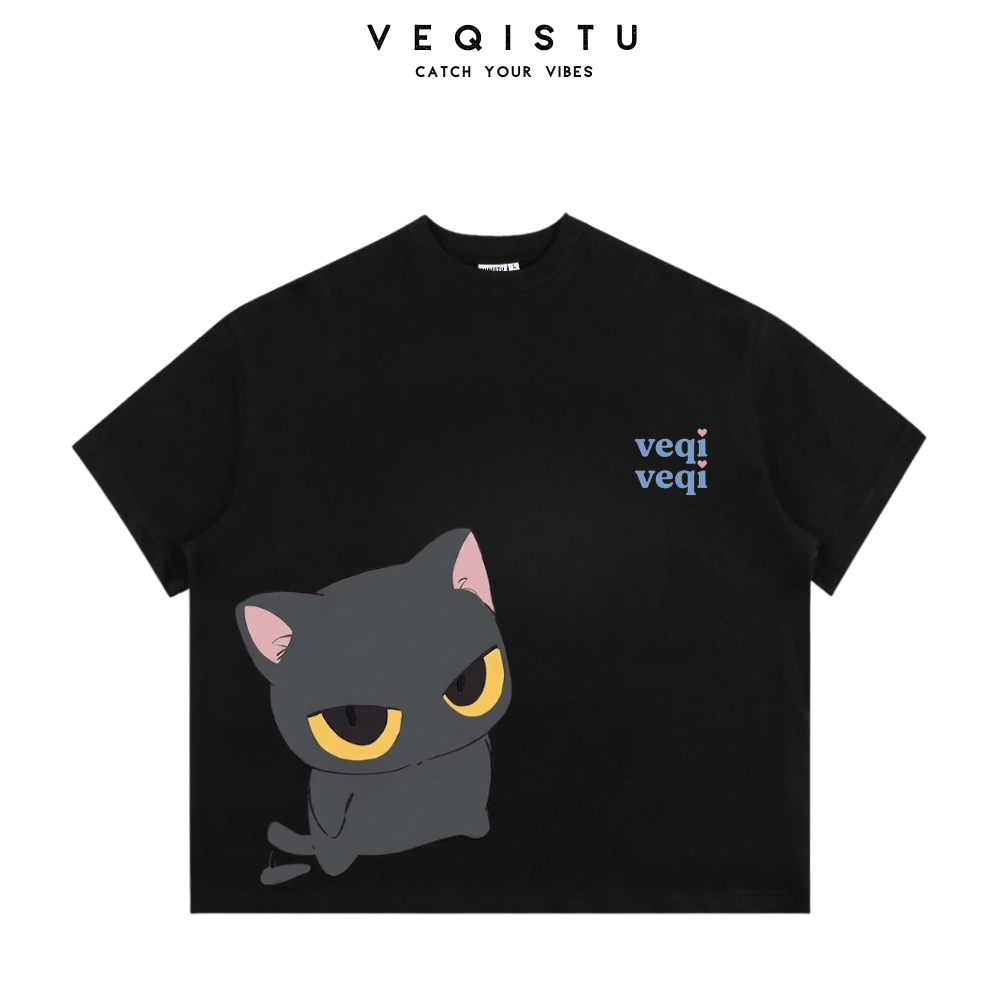 Áo Thun Local Brand VEQISTU " TWIN CATS ", Áo Thun Boxy Form Rộng Unisex 250Gsm 100% CottonMÔ TẢ SẢN PHẨM ÁO THUN LOCAL