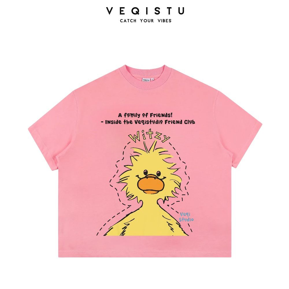 Áo Thun BOXY Local Brand VEQISTU "Vịt Cafe + Vịt Xù", Áo Thun Boxy Form Rộng Unisex 250Gsm 100% Cotton