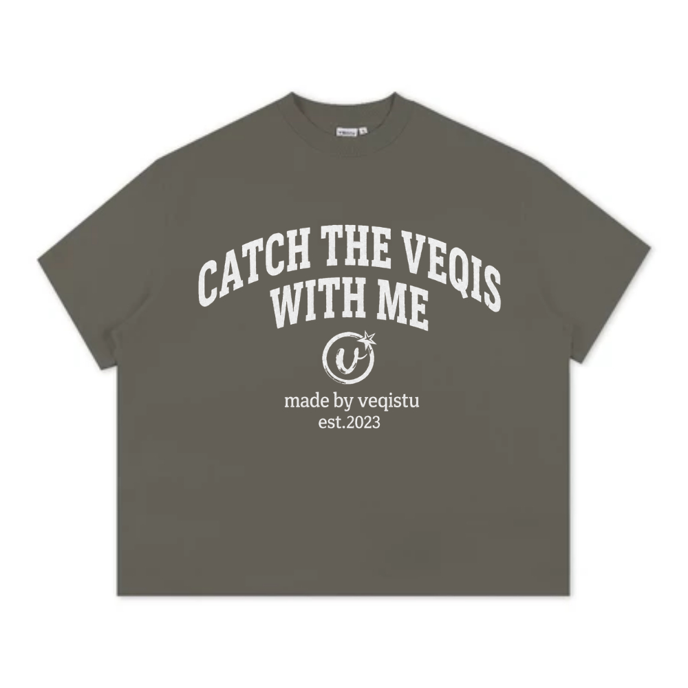 Áo Thun BOXY Local Brand VEQISTU "With ME", Áo Thun Boxy Form Rộng Unisexm Nam Nữ Cổ Tròn 250Gsm 100% Cotton