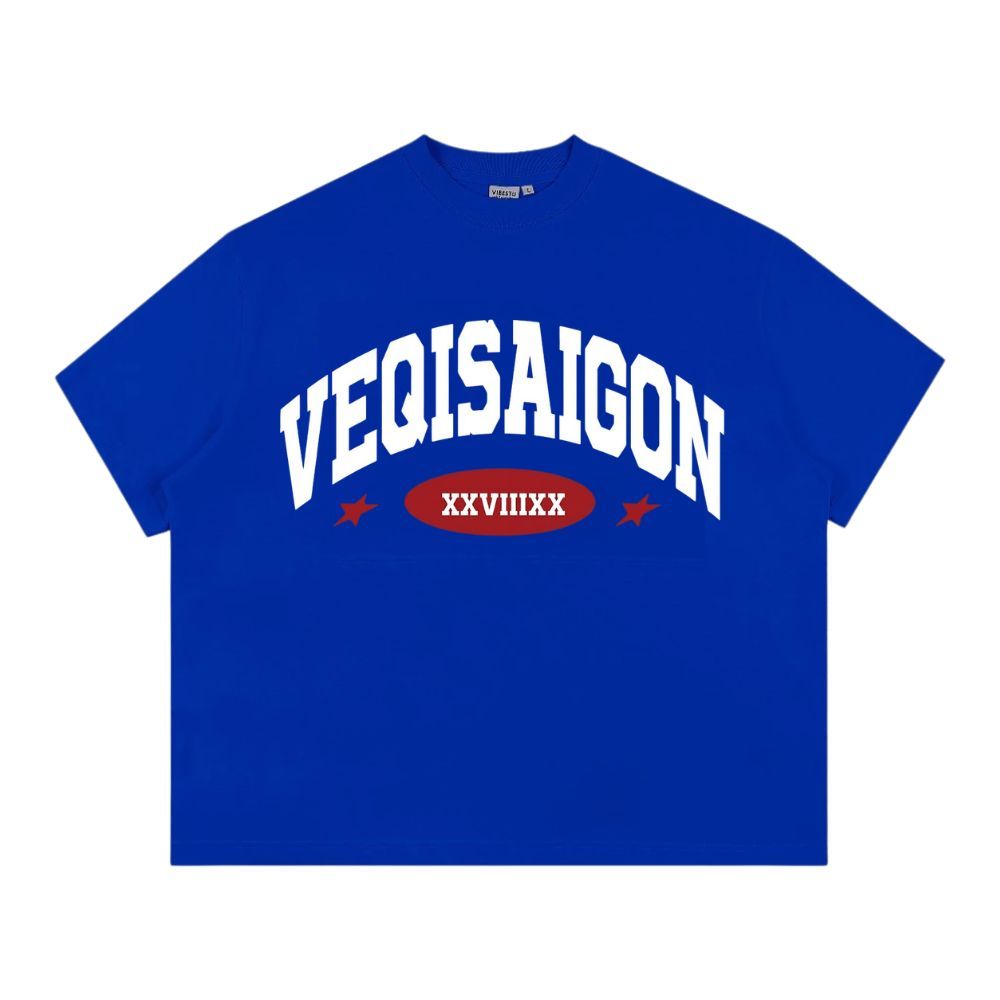 Áo thun BOXY Local Brand VEQISTU " VEQISAIGON XXVIIIXX " Áo Thun Boxy Form Rộng Unisex Nam Nữ 250Gsm Cotton