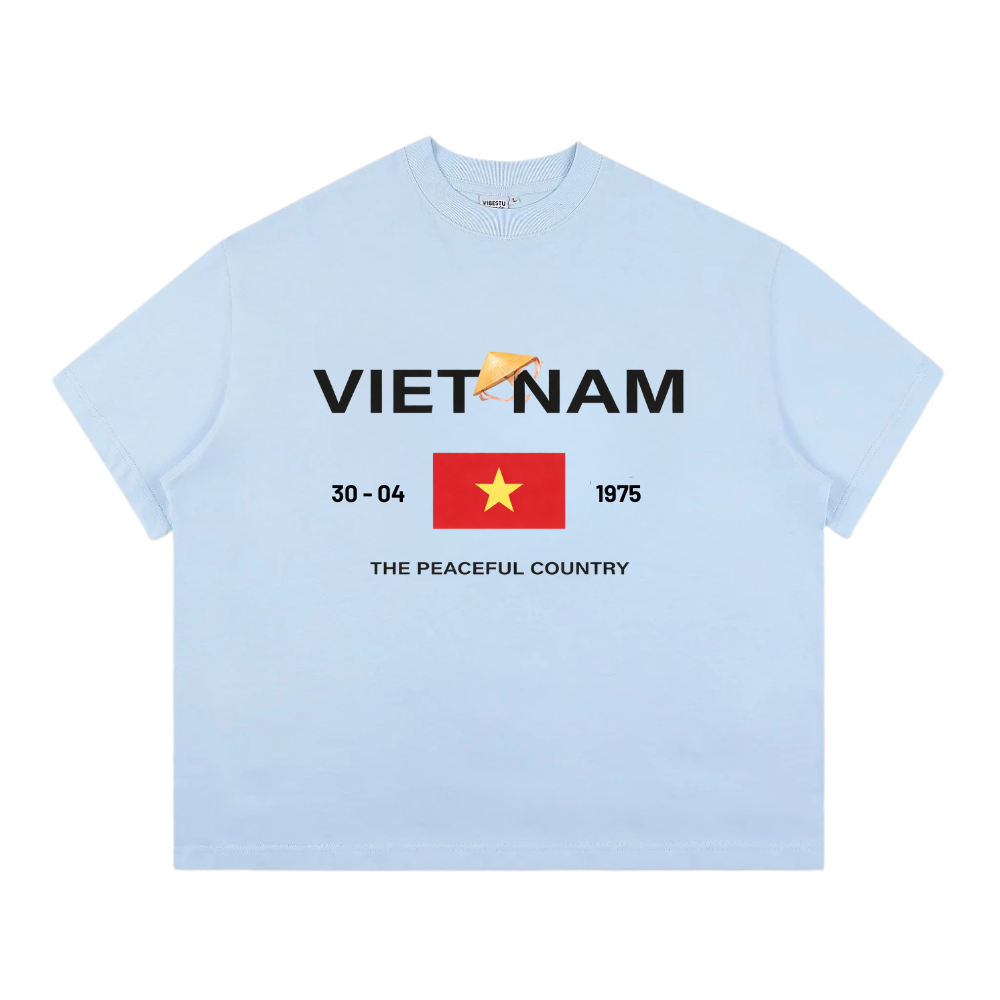 Áo Thun BOXY Local Brand VEQISTU "30 Tháng 4", Áo Thun Boxy Form Rộng Unisexm Nam Nữ Cổ Tròn 250Gsm 100% Cotton