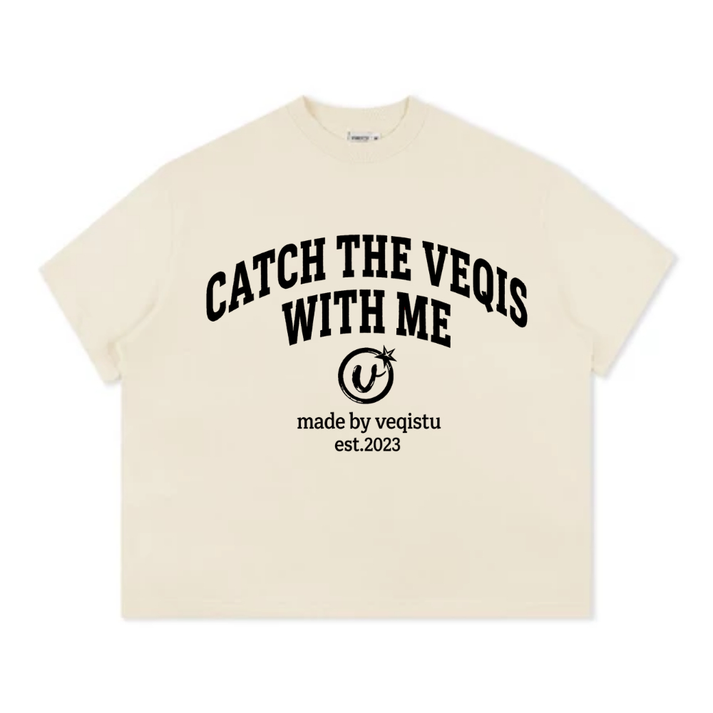 Áo Thun BOXY Local Brand VEQISTU "With ME", Áo Thun Boxy Form Rộng Unisexm Nam Nữ Cổ Tròn 250Gsm 100% Cotton