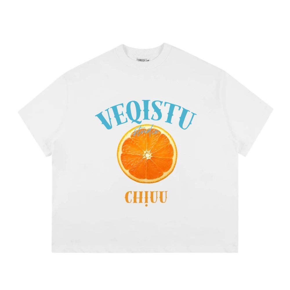Áo Thun Local Brand VEQISTU "Quýt Làm Cam Chịu", Áo Thun Boxy Form Rộng Unisex Nam Nữ 250Gsm 100% Cotton
