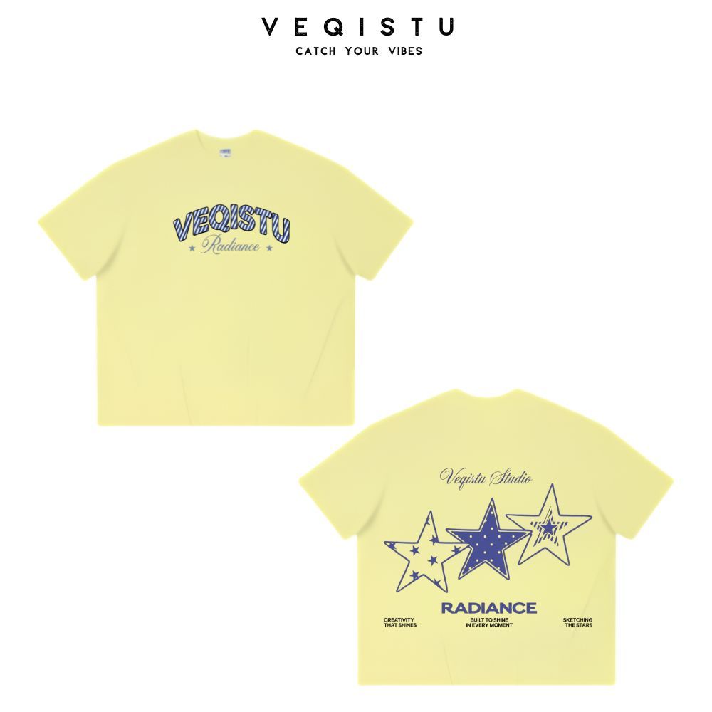 Áo Thun Local Brand VEQISTU " RADIANCE ", Áo Thun Boxy Form Rộng  250Gsm 100% Cotton 2 Chiều