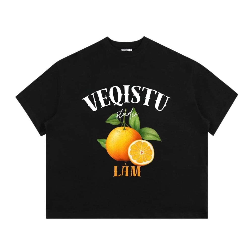 Áo Thun Local Brand VEQISTU "Quýt Làm Cam Chịu", Áo Thun Boxy Form Rộng Unisex Nam Nữ 250Gsm 100% Cotton