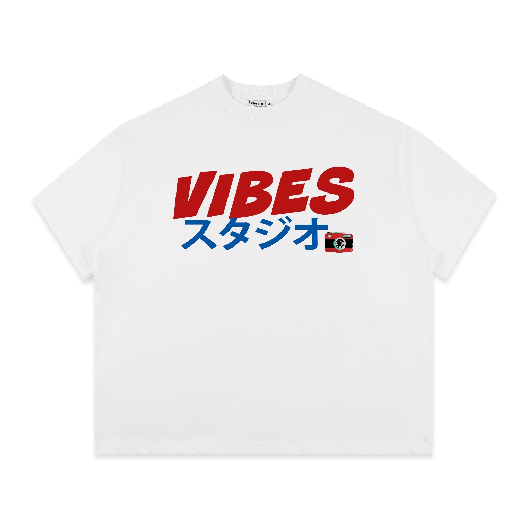 Áo Thun Local Brand VEQISTU " Vibes Japan ", Áo Thun Boxy Form Rộng Unisex Nam Nữ 250Gsm 100% Cotton 2 Chiều