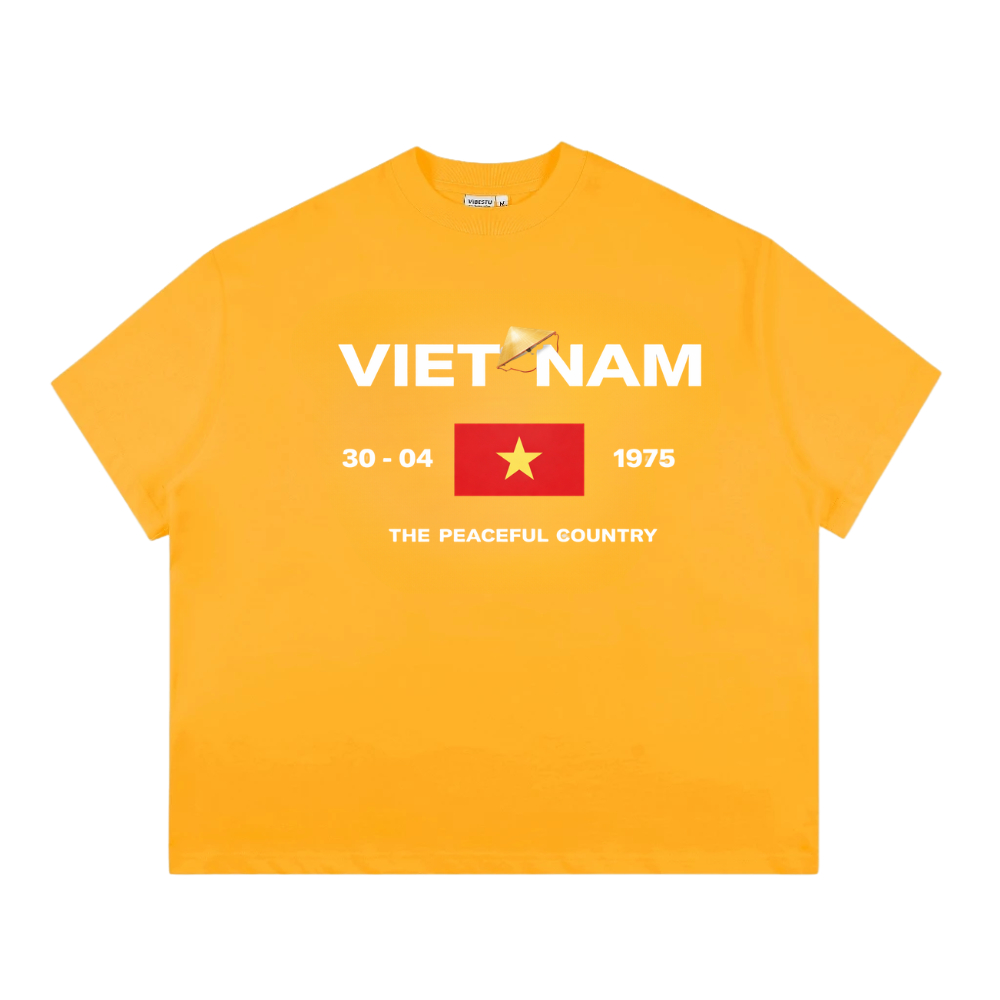 Áo Thun BOXY Local Brand VEQISTU "30 Tháng 4", Áo Thun Boxy Form Rộng Unisexm Nam Nữ Cổ Tròn 250Gsm 100% Cotton
