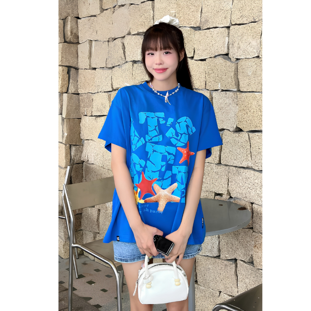 Áo Thun BOXY Local Brand VEQISTU "IT'S SEA", Áo Thun Boxy Form Rộng Unisexm Nam Nữ 250Gsm 100% Cotton