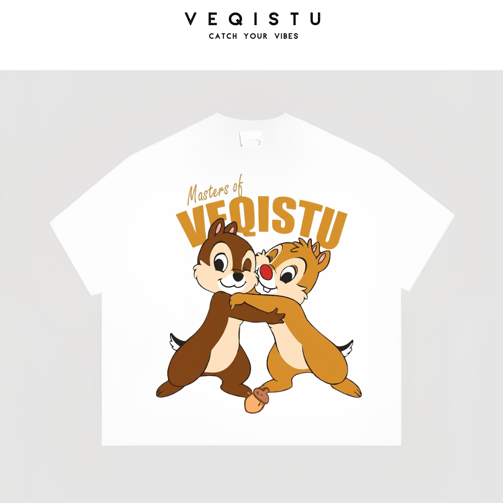 Áo thun BOXY Local Brand VEQISTU "SÓC CHIP DALE" Áo Thun Boxy Form Rộng Unisex 250Gsm Cotton