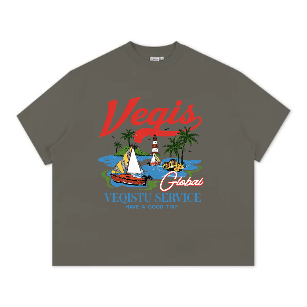 Áo Thun BOXY Local Brand VEQISTU "SERVICE", Áo Thun Boxy Form Rộng Unisexm Nam Nữ Cổ Tròn 250Gsm 100% Cotton