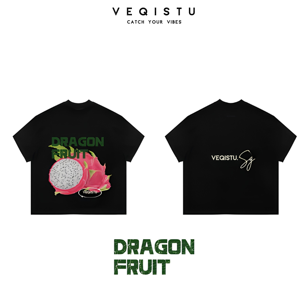 Áo thun BOXY Local Brand VEQISTU "Trái cây mùa hè" Áo Thun Boxy Form Rộng Unisex Nam Nữ  250Gsm Cotton