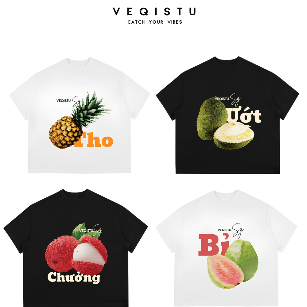 Áo thun BOXY Local Brand VEQISTU "Trái  Tính" Áo Thun Boxy Form Rộng Unisex Nam Nữ Tay Ngắn  250Gsm Cotton