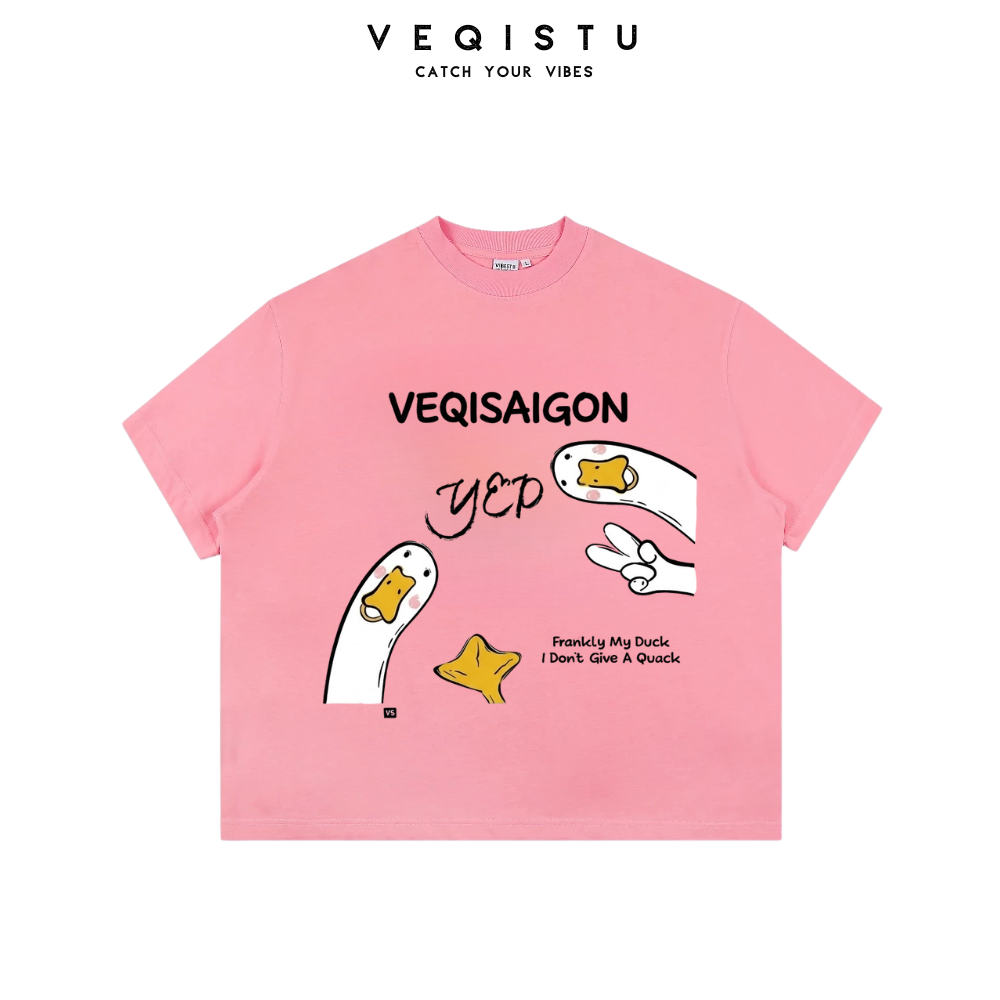 Áo thun BOXY Local Brand VEQISTU " DUCK YEP " Áo Thun Boxy Form Rộng Unisex Nam Nữ  250Gsm Cotton