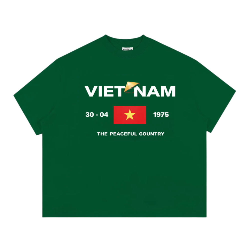 Áo Thun BOXY Local Brand VEQISTU "30 Tháng 4", Áo Thun Boxy Form Rộng Unisexm Nam Nữ Cổ Tròn 250Gsm 100% Cotton