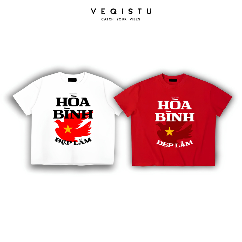 Áo thun BOXY Local Brand VEQISTU "Việt Nam" Áo Thun Boxy Form Rộng Unisex Nam Nữ Tay Ngắn  250Gsm Cotton
