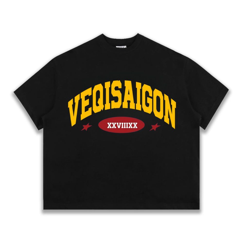 Áo thun BOXY Local Brand VEQISTU " VEQISAIGON XXVIIIXX " Áo Thun Boxy Form Rộng Unisex Nam Nữ 250Gsm Cotton