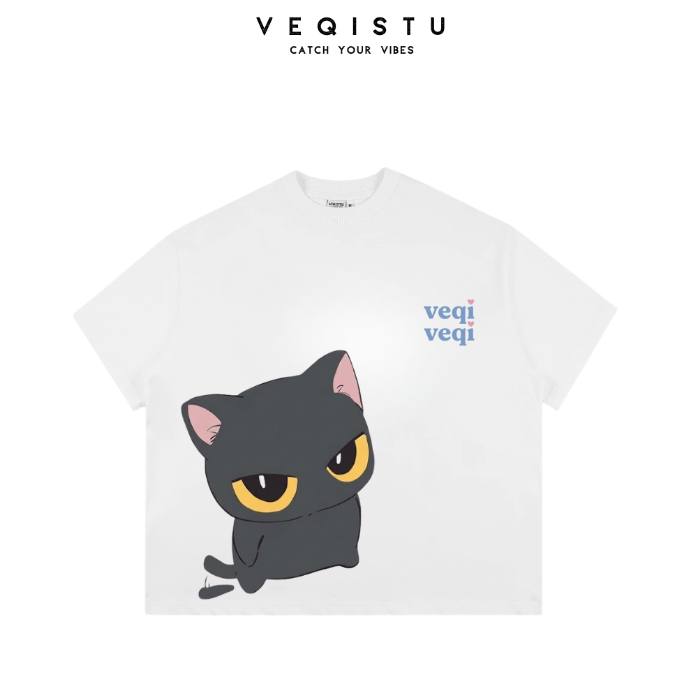 Áo Thun Local Brand VEQISTU " TWIN CATS ", Áo Thun Boxy Form Rộng Unisex 250Gsm 100% CottonMÔ TẢ SẢN PHẨM ÁO THUN LOCAL
