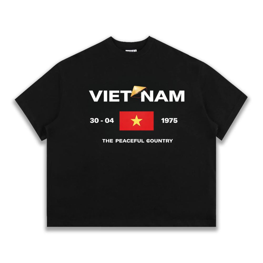 Áo Thun BOXY Local Brand VEQISTU "30 Tháng 4", Áo Thun Boxy Form Rộng Unisexm Nam Nữ Cổ Tròn 250Gsm 100% Cotton