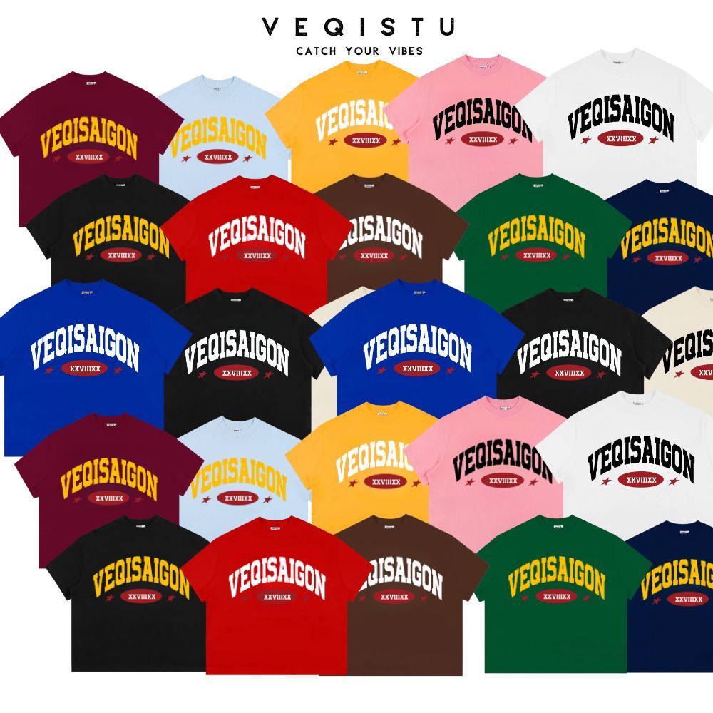 Áo thun BOXY Local Brand VEQISTU " VEQISAIGON XXVIIIXX " Áo Thun Boxy Form Rộng Unisex Nam Nữ 250Gsm Cotton