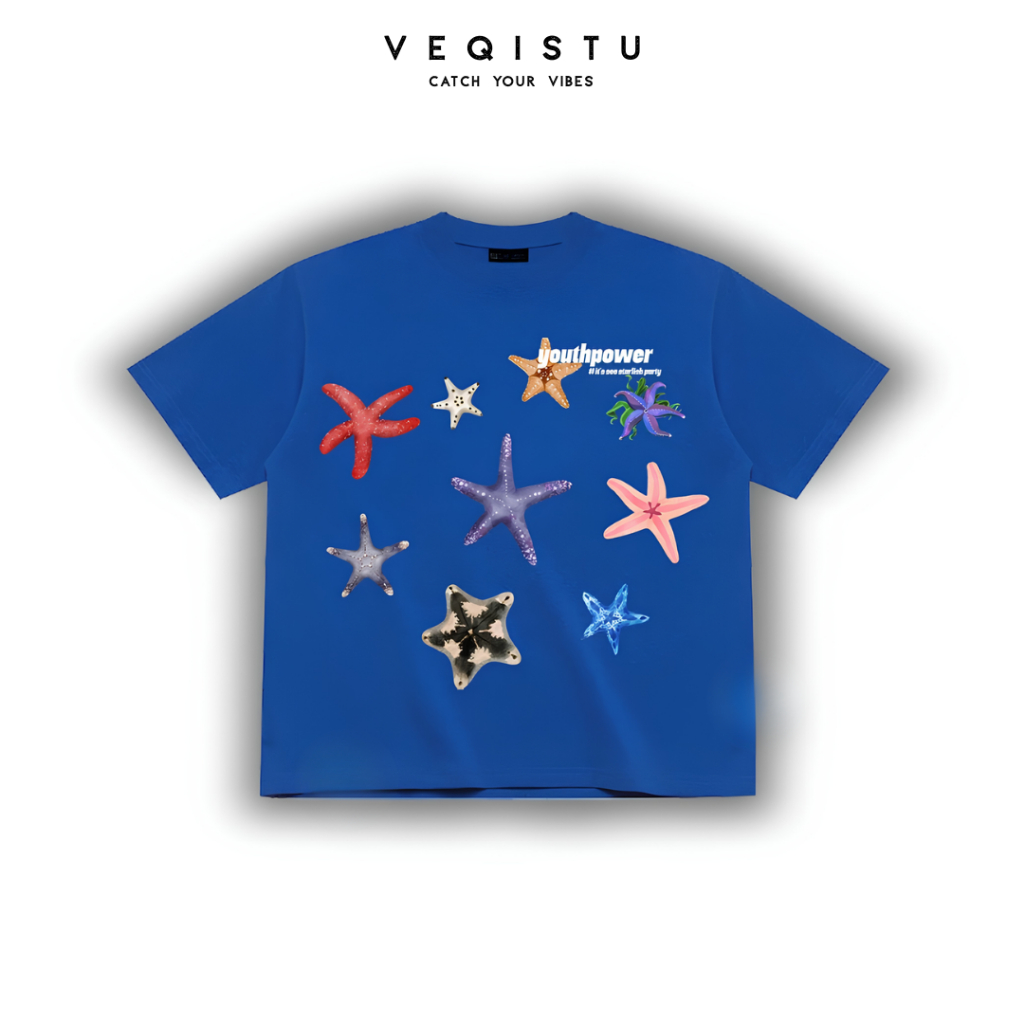 Áo thun BOXY Local Brand VEQISTU "STARFISH" Áo Thun Boxy Form Rộng Unisex Nam Nữ Tay Ngắn  250Gsm Cotton