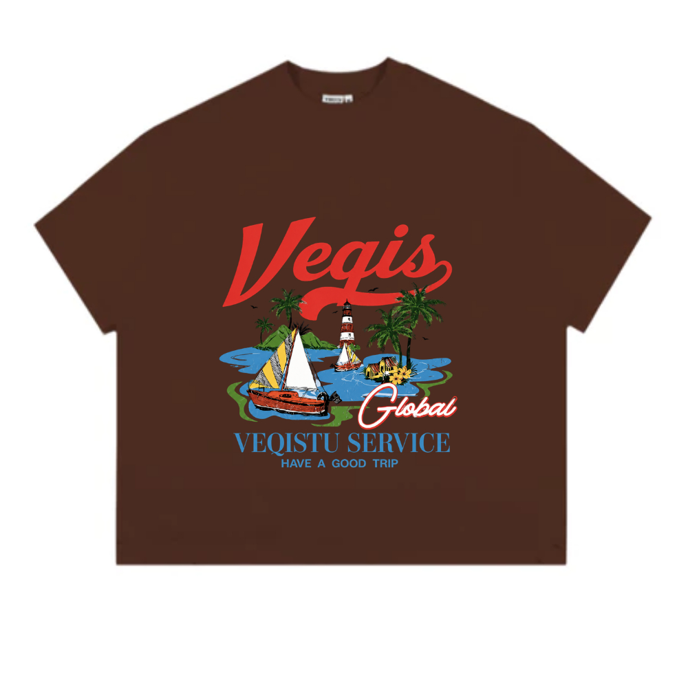 Áo Thun BOXY Local Brand VEQISTU "SERVICE", Áo Thun Boxy Form Rộng Unisexm Nam Nữ Cổ Tròn 250Gsm 100% Cotton