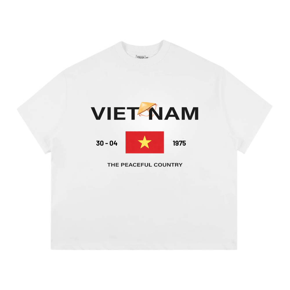 Áo Thun BOXY Local Brand VEQISTU "30 Tháng 4", Áo Thun Boxy Form Rộng Unisexm Nam Nữ Cổ Tròn 250Gsm 100% Cotton