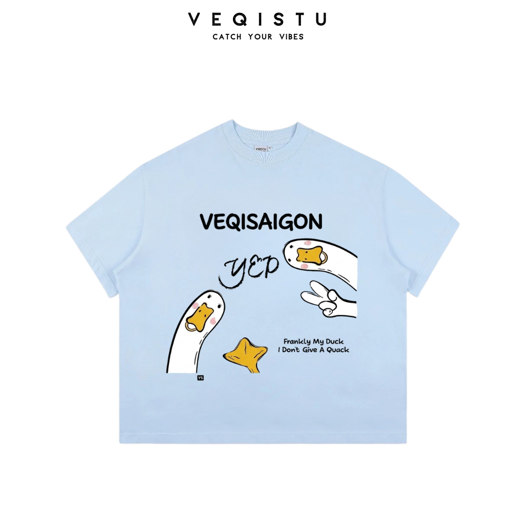 Áo thun BOXY Local Brand VEQISTU " DUCK YEP " Áo Thun Boxy Form Rộng Unisex Nam Nữ  250Gsm Cotton