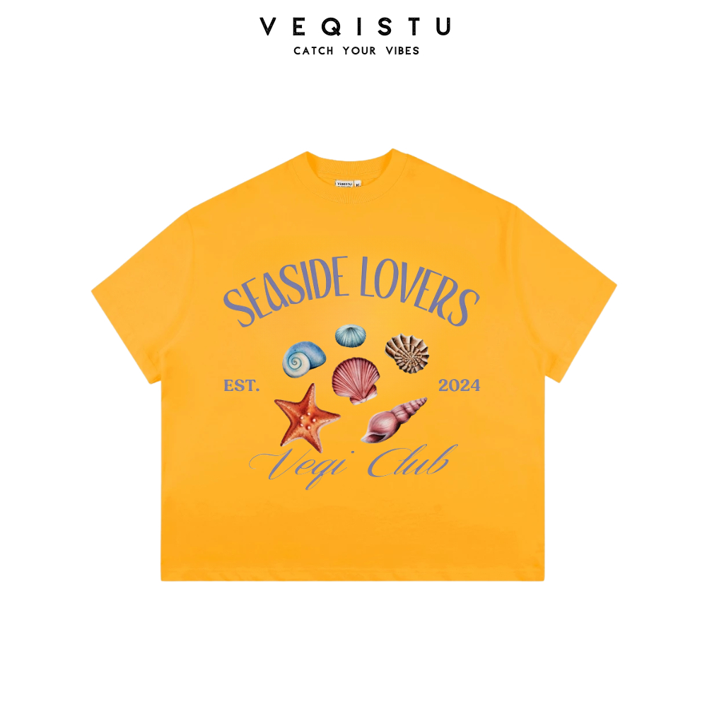 Áo thun BOXY Local Brand VEQISTU "Sò + Dừa" Áo Thun Boxy Form Rộng Unisex 250Gsm Cotton