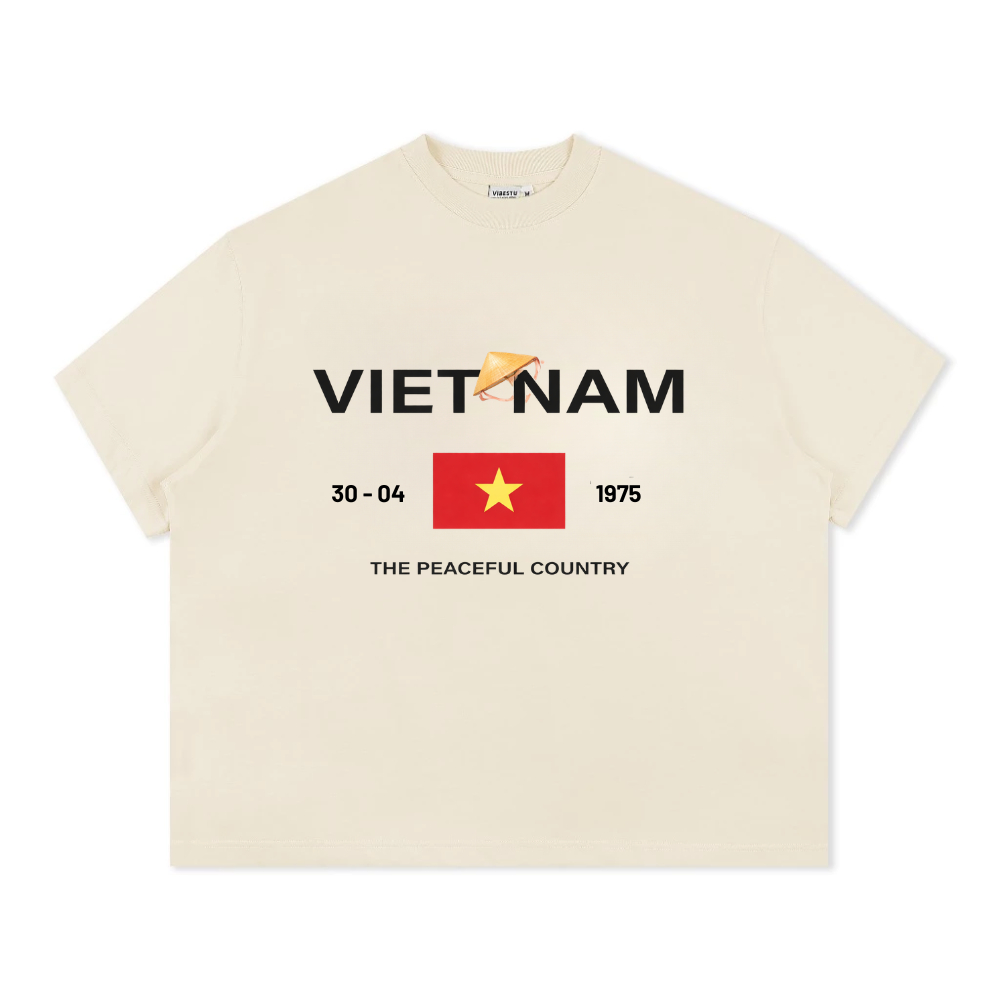 Áo Thun BOXY Local Brand VEQISTU "30 Tháng 4", Áo Thun Boxy Form Rộng Unisexm Nam Nữ Cổ Tròn 250Gsm 100% Cotton