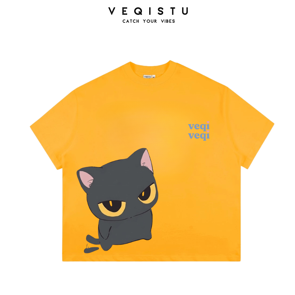 Áo Thun Local Brand VEQISTU " TWIN CATS ", Áo Thun Boxy Form Rộng Unisex 250Gsm 100% CottonMÔ TẢ SẢN PHẨM ÁO THUN LOCAL