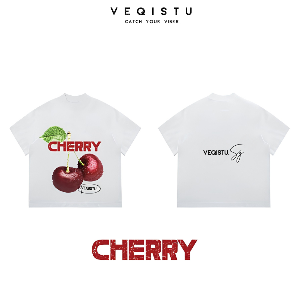 Áo thun BOXY Local Brand VEQISTU "Trái cây mùa hè" Áo Thun Boxy Form Rộng Unisex Nam Nữ  250Gsm Cotton