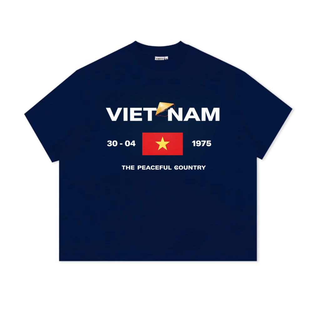 Áo Thun BOXY Local Brand VEQISTU "30 Tháng 4", Áo Thun Boxy Form Rộng Unisexm Nam Nữ Cổ Tròn 250Gsm 100% Cotton