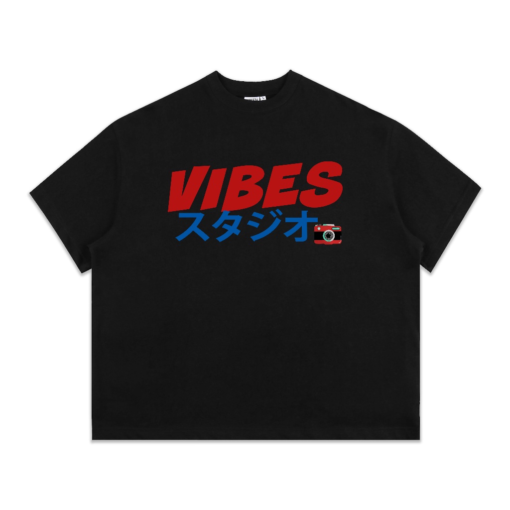 Áo Thun Local Brand VEQISTU " Vibes Japan ", Áo Thun Boxy Form Rộng Unisex Nam Nữ 250Gsm 100% Cotton 2 Chiều