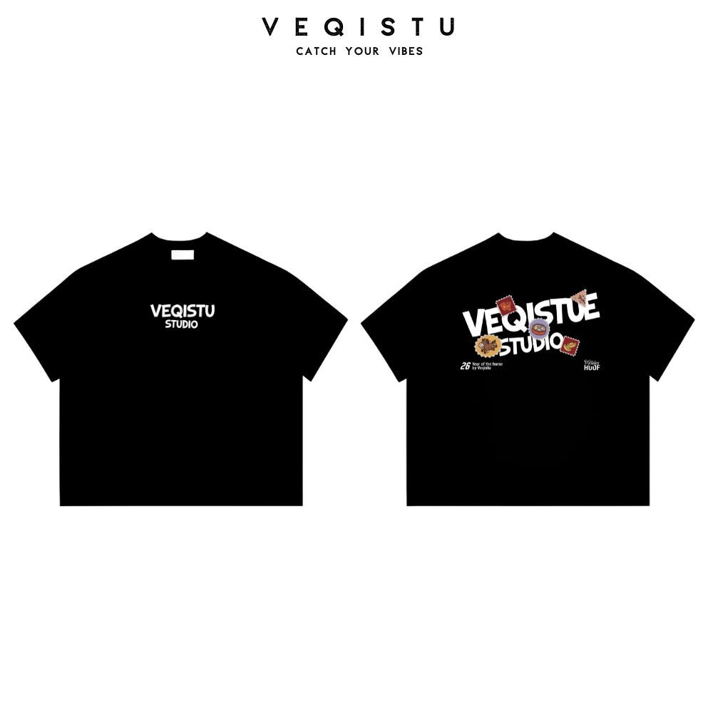 Áo Thun BOXY Local Brand VEQISTU "Tết ICON", Áo Thun Boxy Form Rộng Unisex 250Gsm 100% Cotton