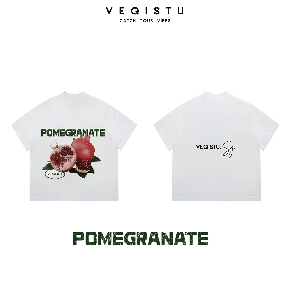 Áo thun BOXY Local Brand VEQISTU "Trái cây mùa hè" Áo Thun Boxy Form Rộng Unisex Nam Nữ  250Gsm Cotton