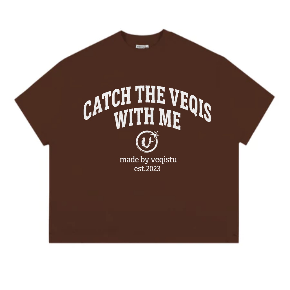Áo Thun BOXY Local Brand VEQISTU "With ME", Áo Thun Boxy Form Rộng Unisexm Nam Nữ Cổ Tròn 250Gsm 100% Cotton