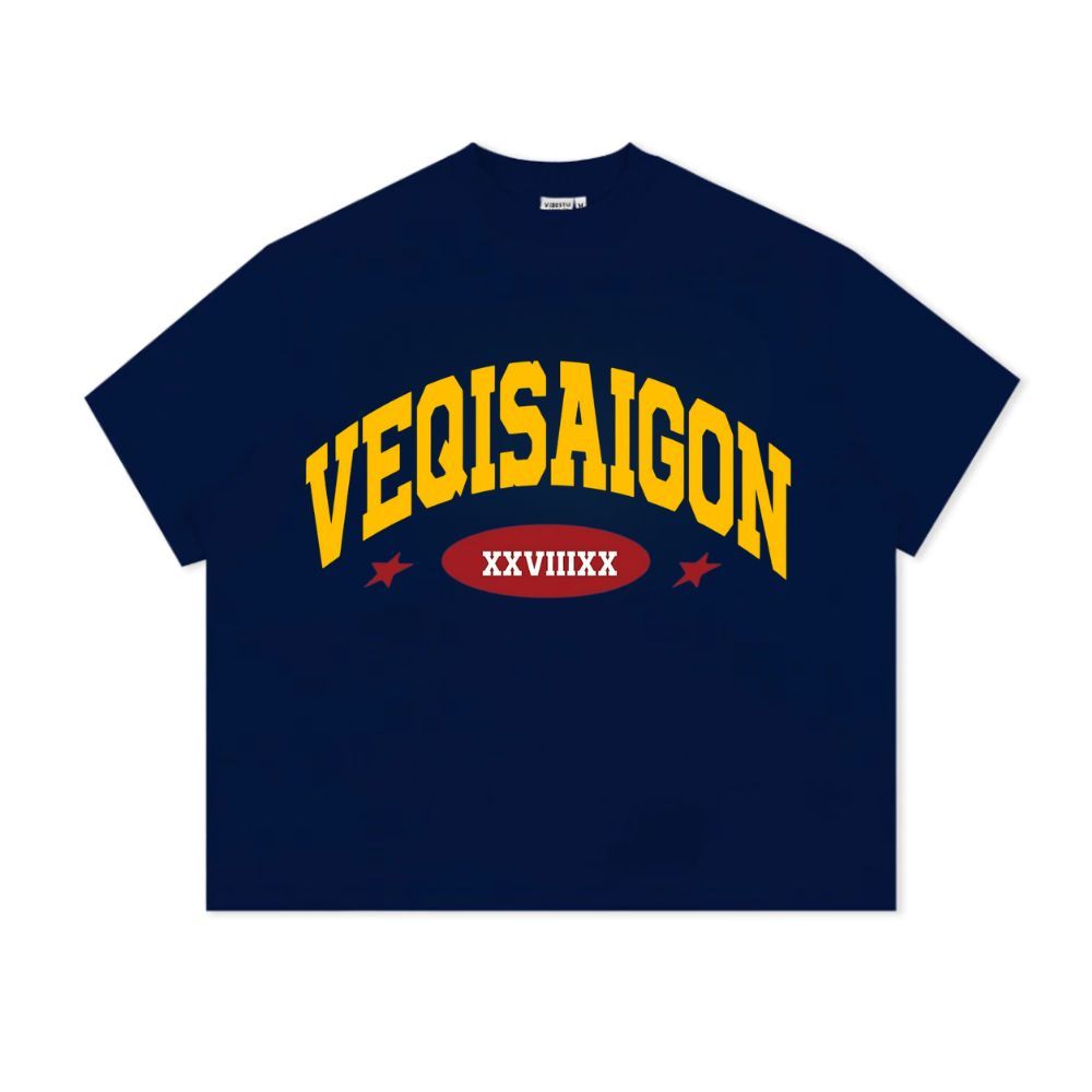 Áo thun BOXY Local Brand VEQISTU " VEQISAIGON XXVIIIXX " Áo Thun Boxy Form Rộng Unisex Nam Nữ 250Gsm Cotton
