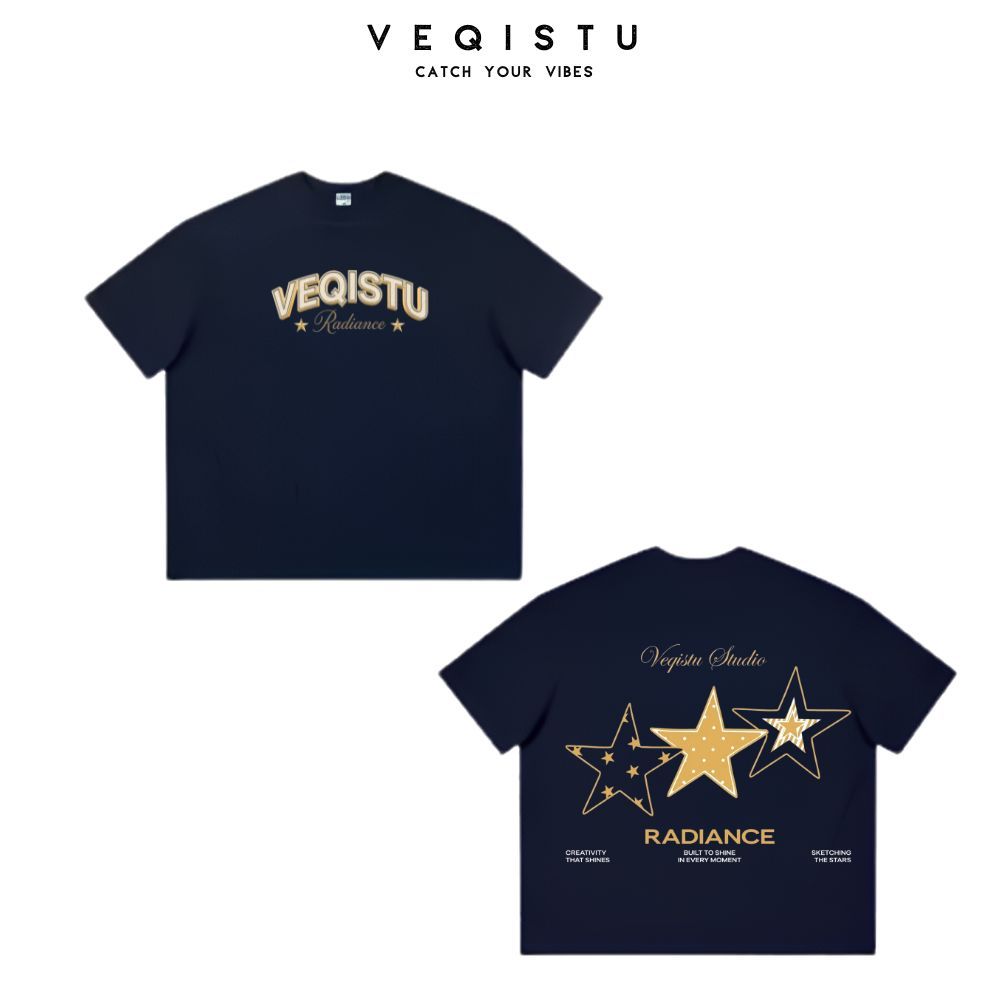 Áo Thun Local Brand VEQISTU " RADIANCE ", Áo Thun Boxy Form Rộng  250Gsm 100% Cotton 2 Chiều